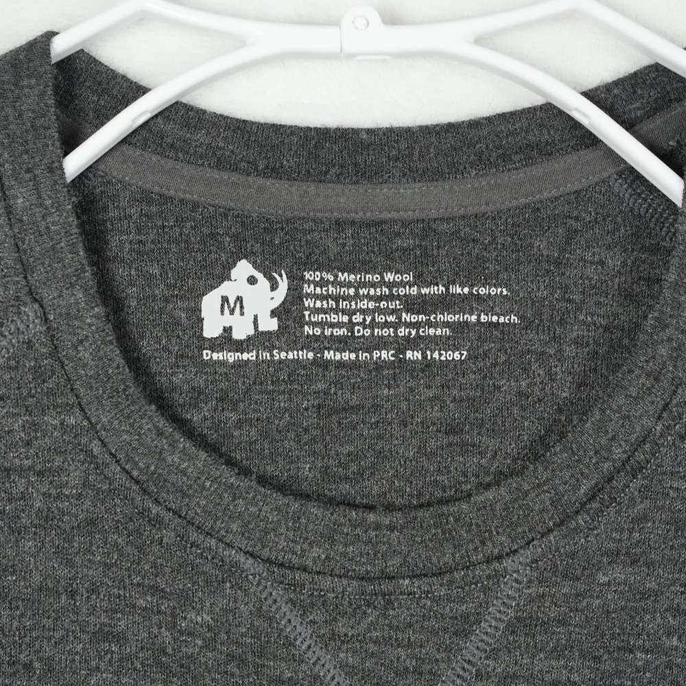 Woolly Clothing Co Mens Merino Wool Crewneck Sweatshirt Charcoal Grey Size M - Picture 3 of 6